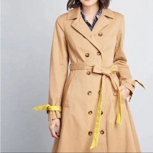 Modcloth Classic Imagination Trench Coat in Tan - Size 1X - NWT!
